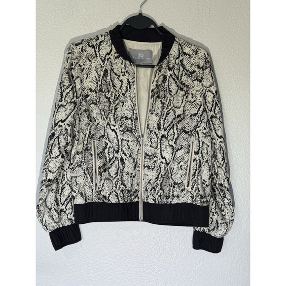 Tart Collections Jackets & Blazers - Snakeskin Print Short Bomber Jacket Chic Zip Up Street Style Fast Collectives